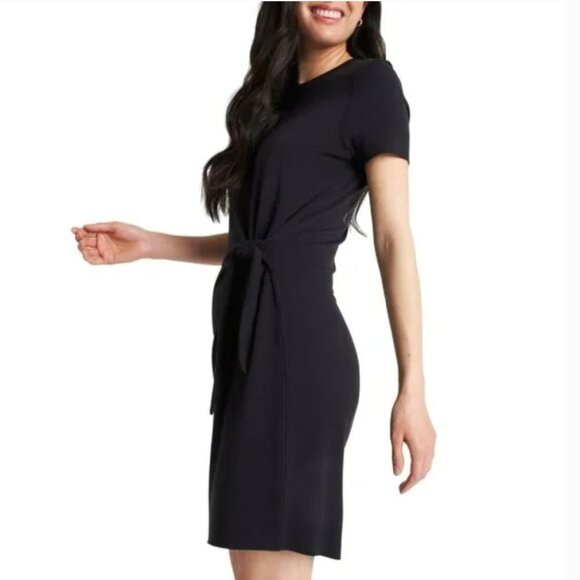 Kit And Ace Tie Brushed Dress Short Sleeve Crewneck Cashmere Blend Women's  M - Picture 16 of 16